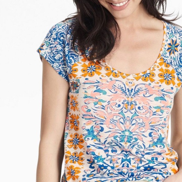 Lucky Brand Tops - Lucky Brand Placed Geo Multicolor T Shirt